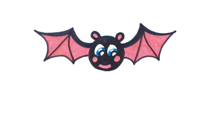 Bat clipart simple and easy cartoon drawing by hand for kids