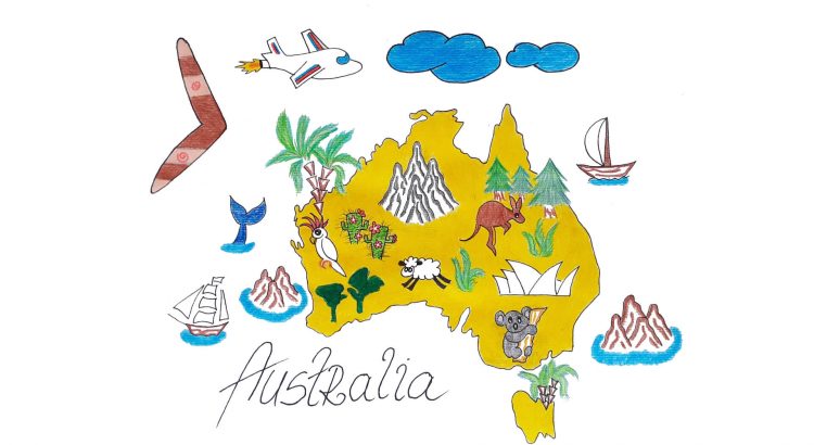 Cartoon Map of Australia