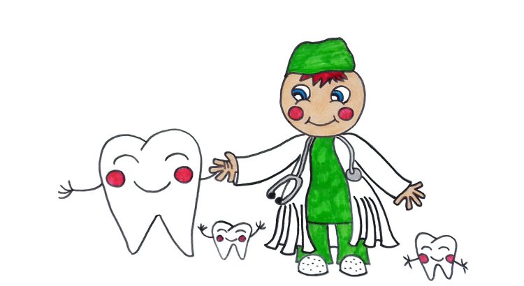 Dentist clipart simple and easy cartoon drawing by hand for kids