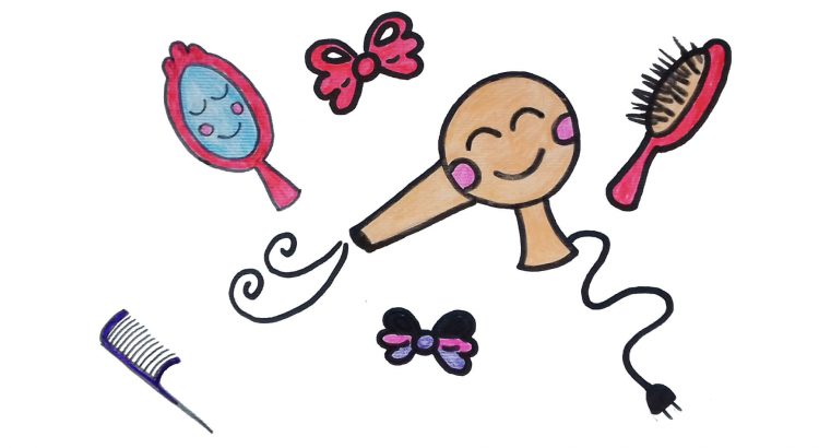 Hairdresser clipart simple and easy cartoon drawing by hand for kids